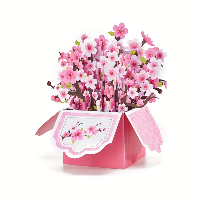 Cherry Box Pop up Card Flower Pop up Box Card Home - Temu