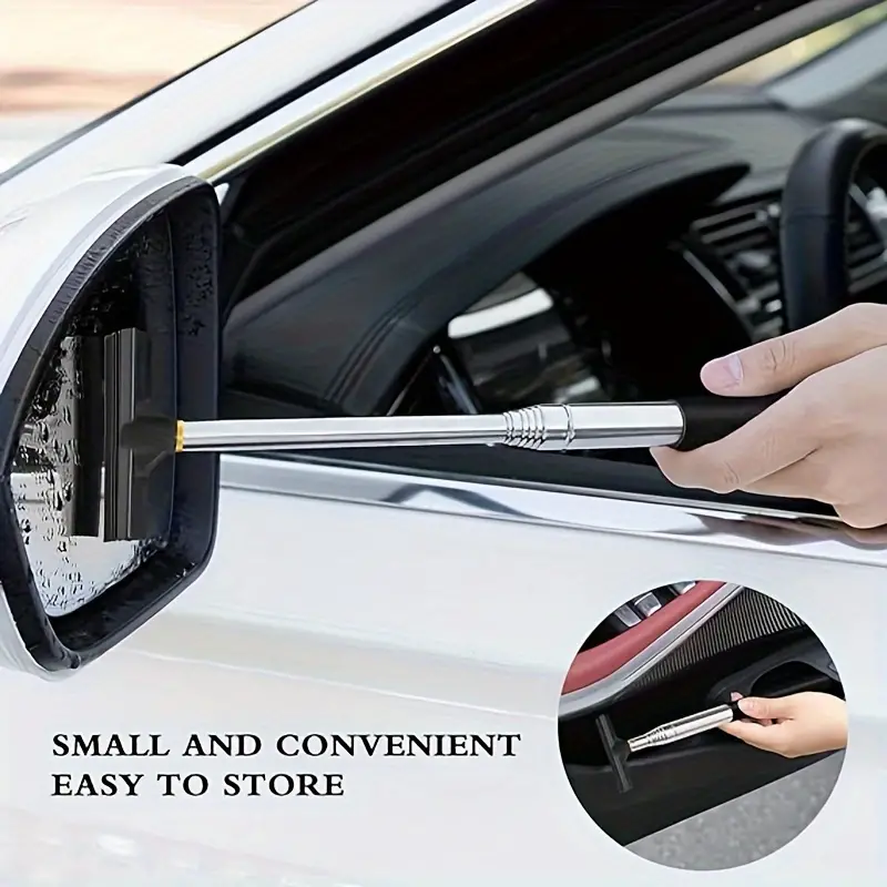 Rear-View Mirror Wiper, Retractable Rear-View Mirror Wiper Quickly Wipe  Water Removal Towel Glass Cleaning Supplies for Cars 