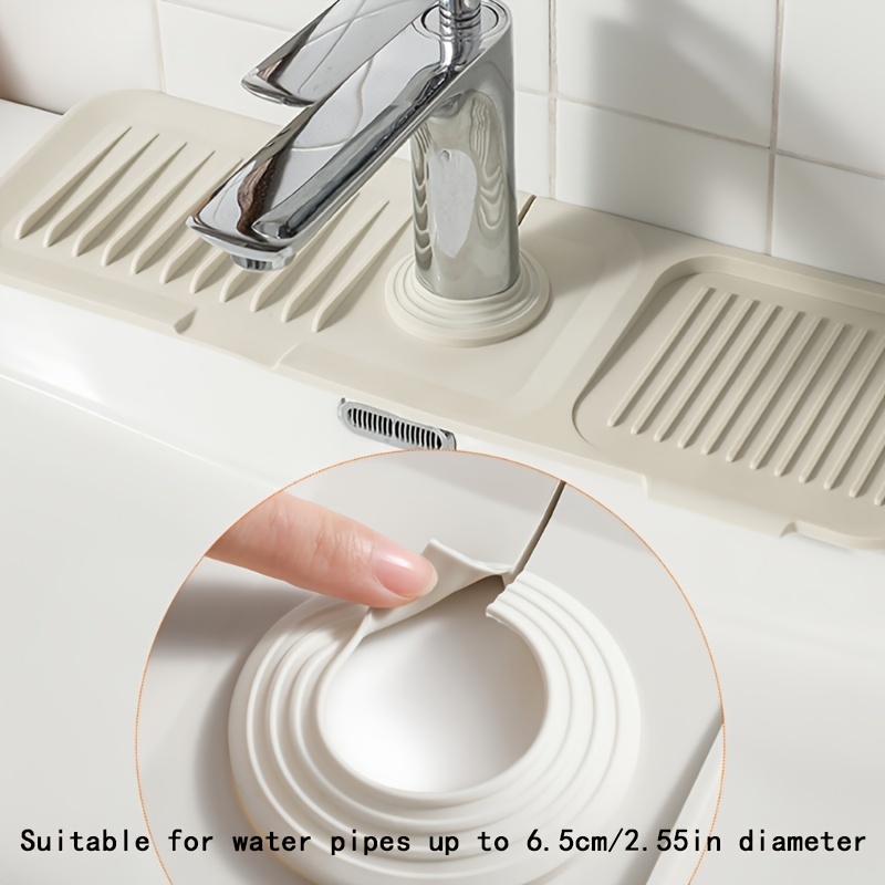1pc Bathroom Sink Faucet Drain Pad, Silicone Splash-proof High