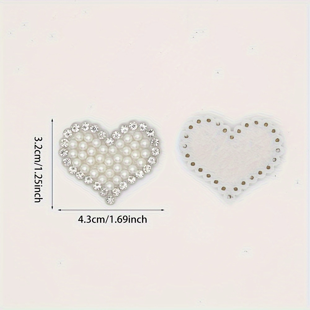 JKJF Clear Rhinestone Love Heart Patches Appliques Patches Garment  Embellishments Patch for Jeans Jackets Bags Backpacks Hats Shoes Clothes