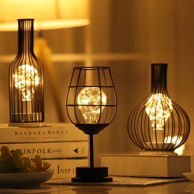 Lámpara de mesa a pilas con temporizador para decoración del hogar,  lámparas LED inalámbricas de vidrio vintage para sala de estar, dormitorio,  mesita