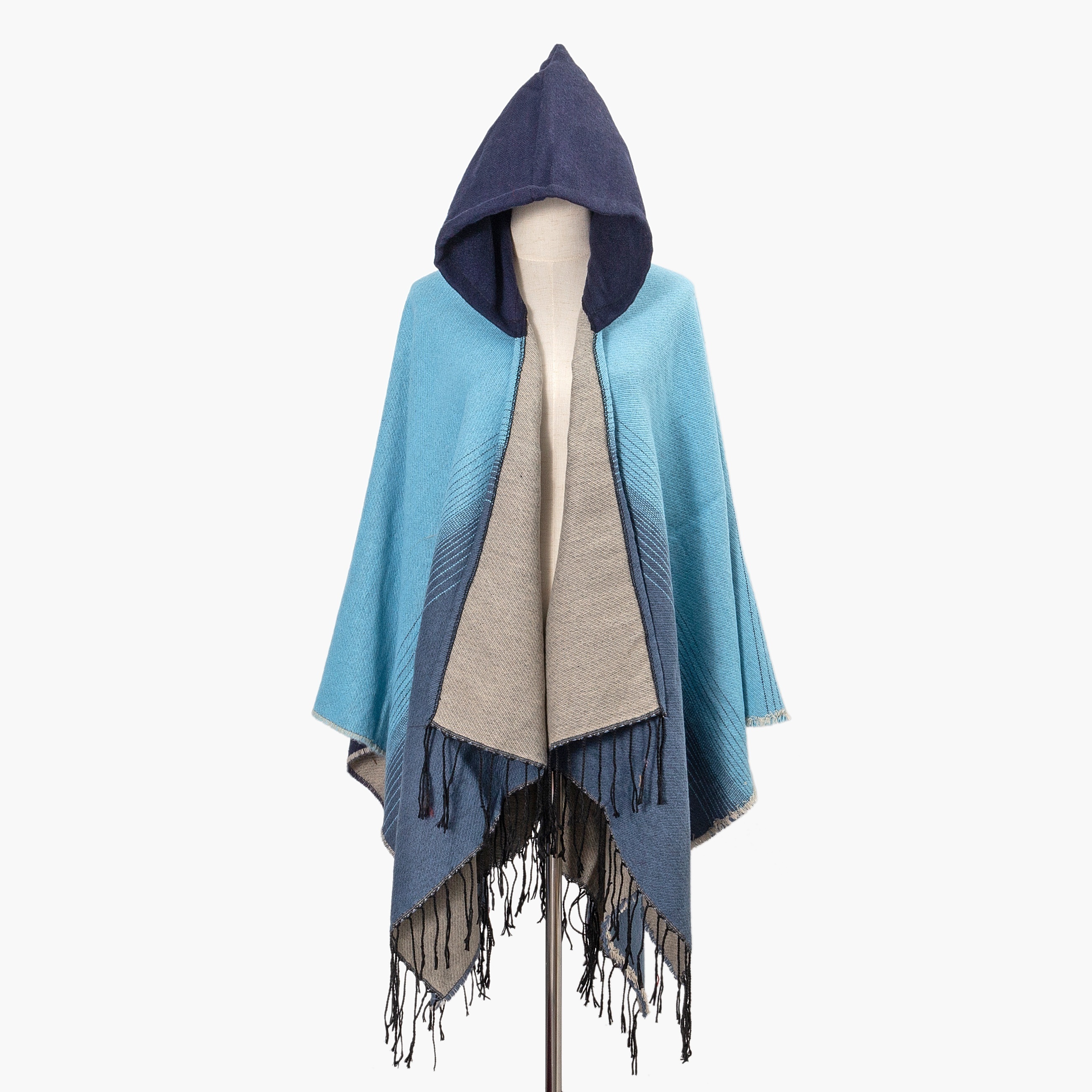 Boho Gradient Color Hooded Shawl Fashion Travel Dressing Tassel Cardigan  Windproof Warm Wrap Casual Outerwear Shawl - Temu Canada