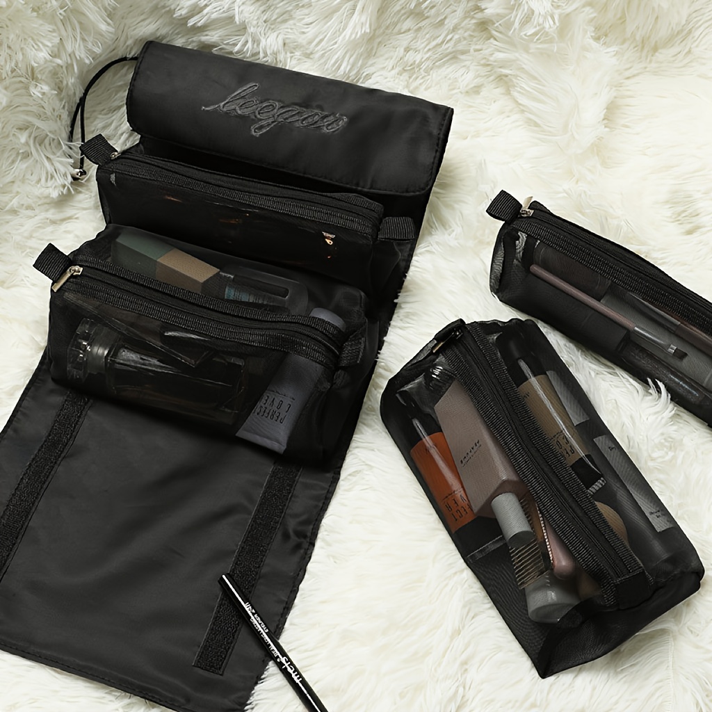 4 in 1 Makeup Bag Toiletry Bag Compact Kit Quick Roll Up Organizer
