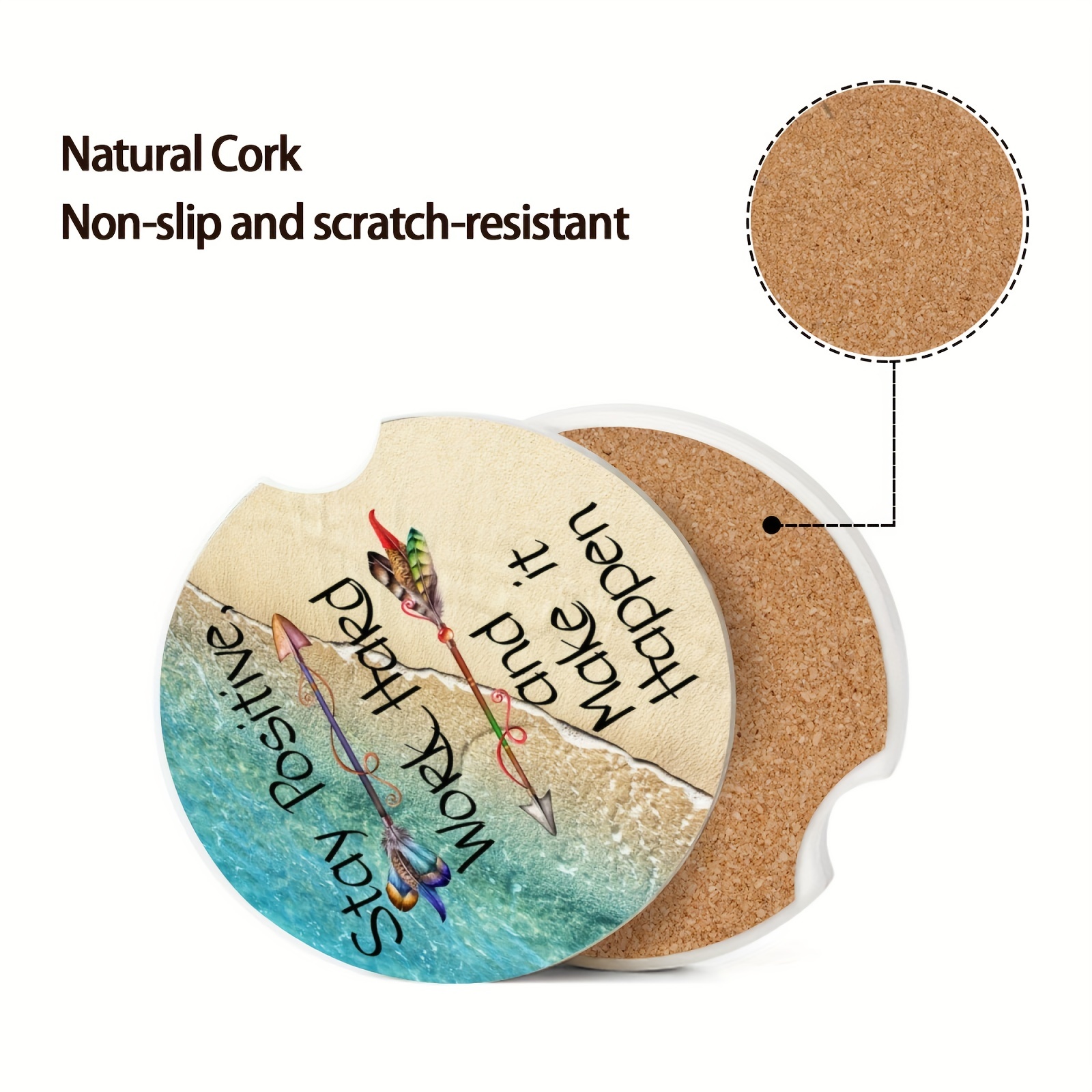 Cork Back Hard Coasters- Each