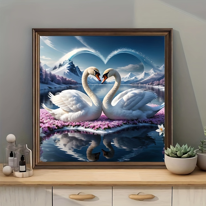 Diy 5d Diamond Painting Set Swan Diamond Art Animal Full - Temu Chile