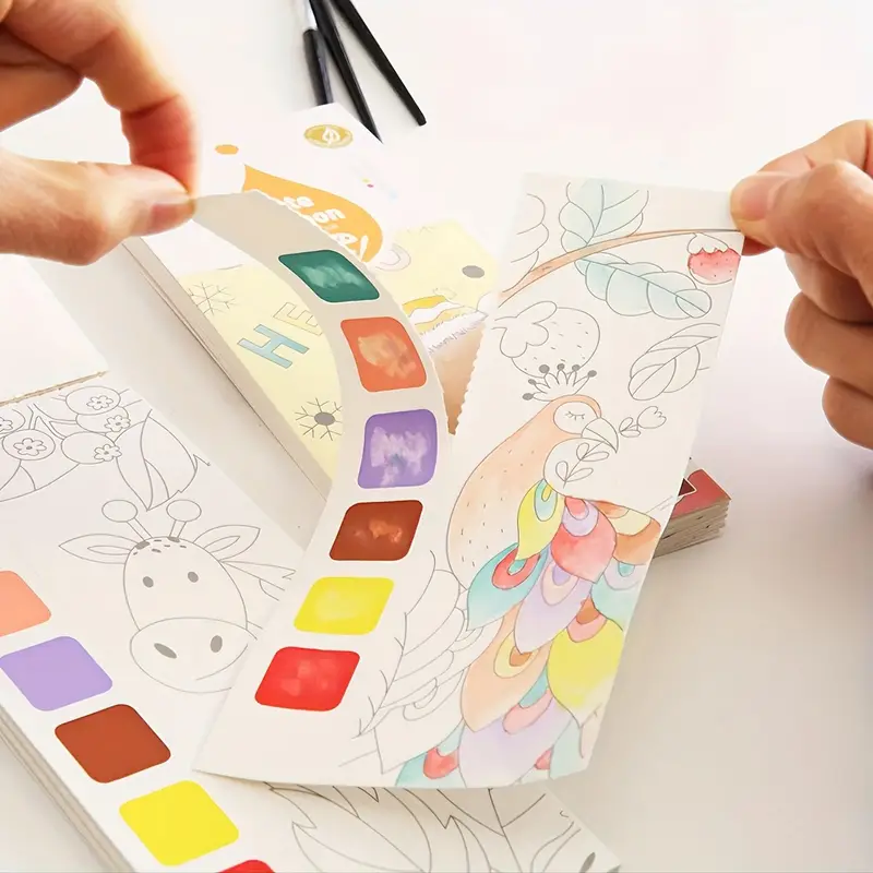 Children's Watercolor Coloring Book student Coloring And - Temu