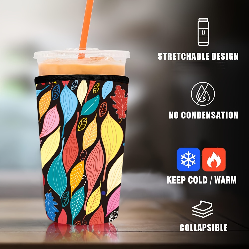 Reusable Insulated Neoprene Iced Coffee Beverage Sleeves Cold