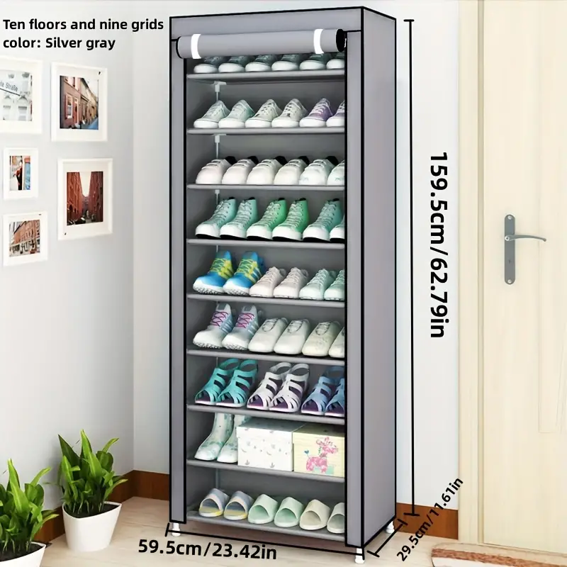 Multi-layer Shoe Storage Rack With Cover, Dustproof Household Shoe