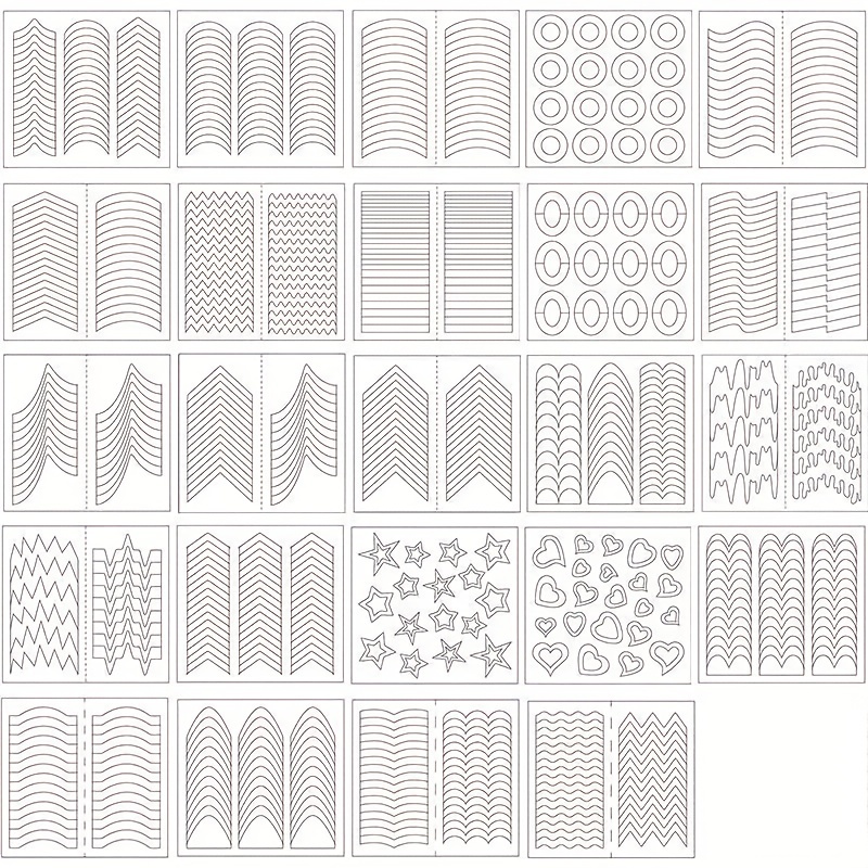 24pcs,French Manicure Nail Stickers, Nail Art Tips Guides For DIY  Decoration Stencil Tools