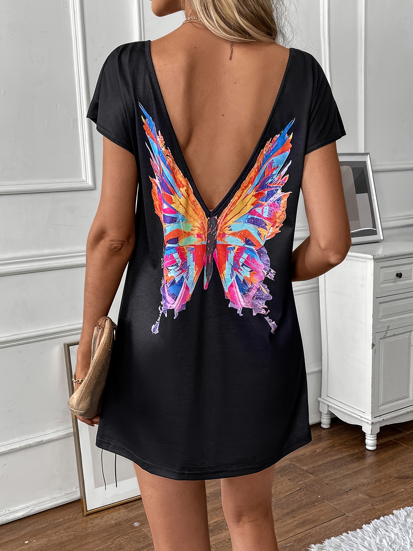 Womens butterfly outlet print dress