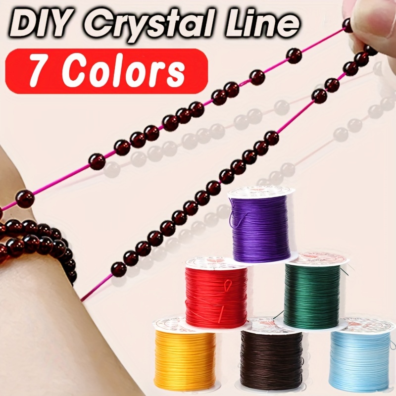 Multicolour Elastic Crystal Cord Thread String Diy Beading - Temu