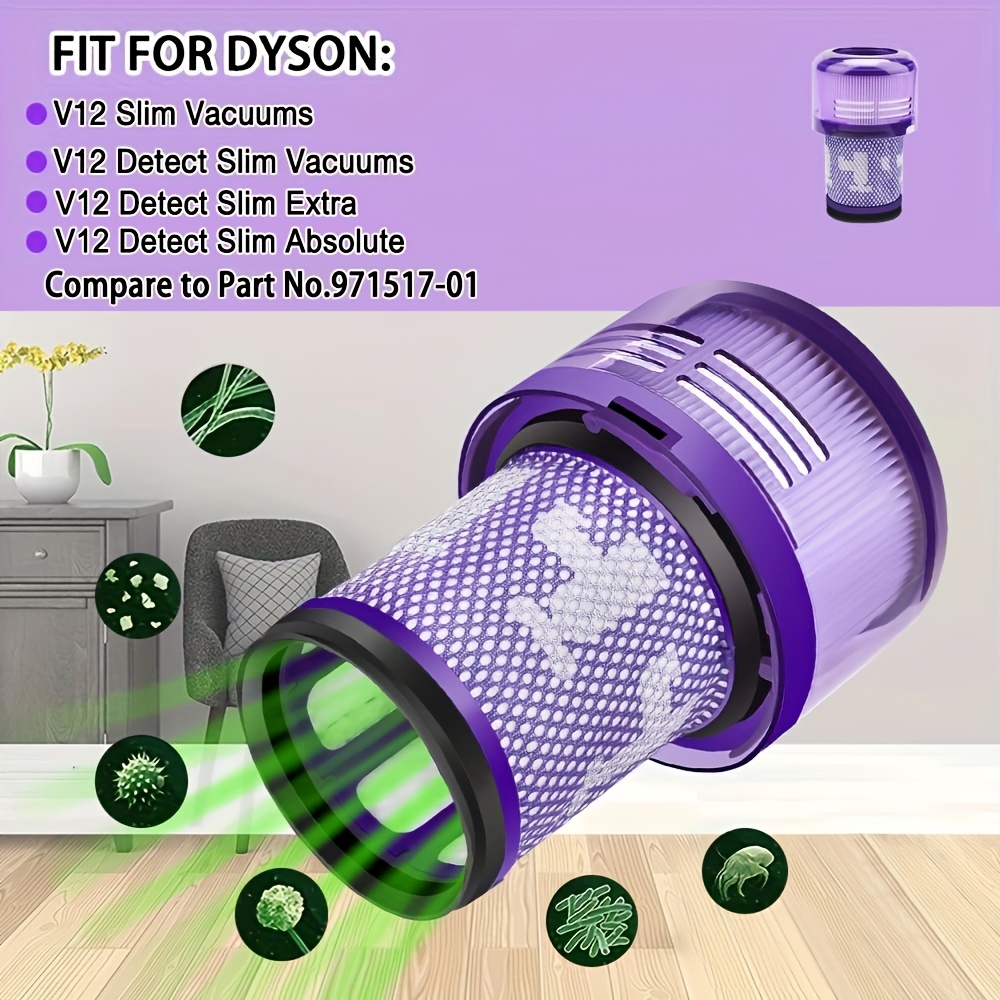 Suitable For Vacuum Cleaner Accessories V12 Detect Slim Filter V12 Detect  Slim Absolute Extra / Total Clean / Fluffy Rear Hepa Filter - Temu United  Arab Emirates