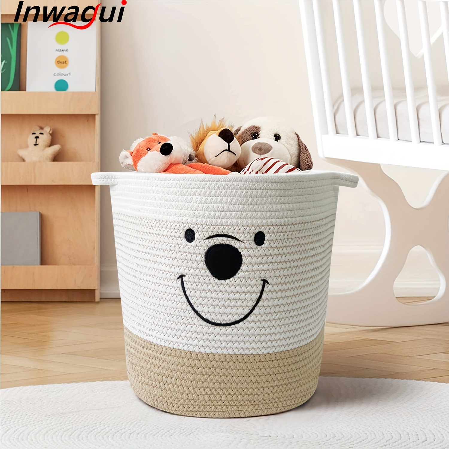 Large Cotton Rope Laundry Basket Handles Perfect Blankets - Temu
