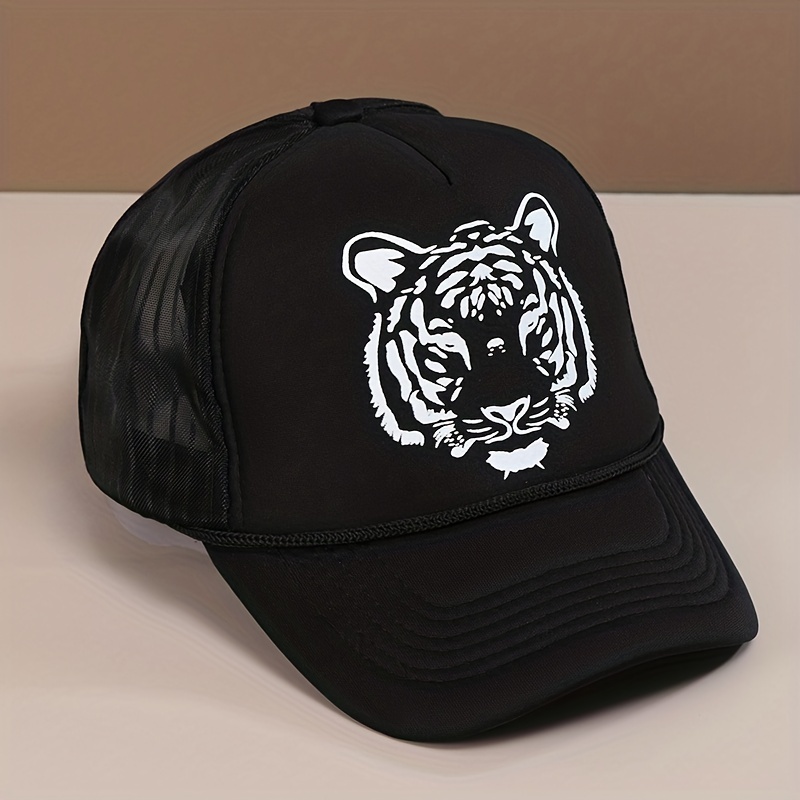 Tiger Print Baseball Cap Trucker Mesh Hat