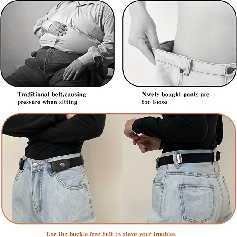 4pcs Elastic Stretch Belts No Buckle Set