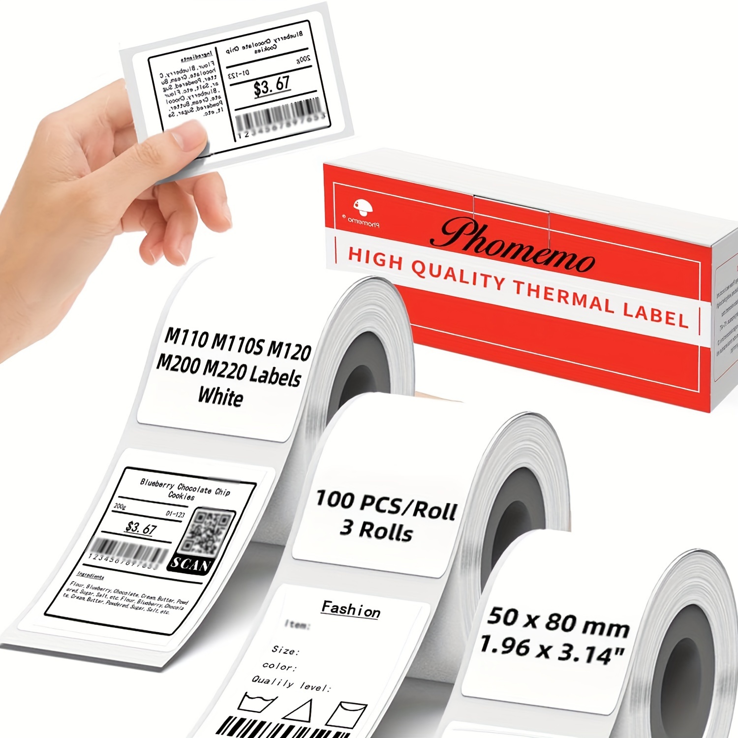 Phomemo Étiquette thermique,étiquette ronde auto-adhésive  multifonctionnelle,adaptée à l'imprimante d'étiquettes Phomemo M110 /  M200.30x30mm (1.18''x1.18 ''),200 / rouleau,(étiquette ronde blanche) :  : Fournitures de bureau