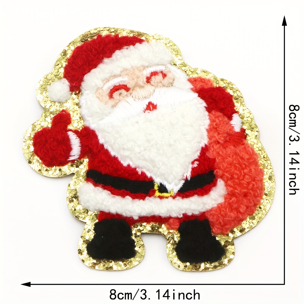20 Christmas Santa Bell Iron On Patches