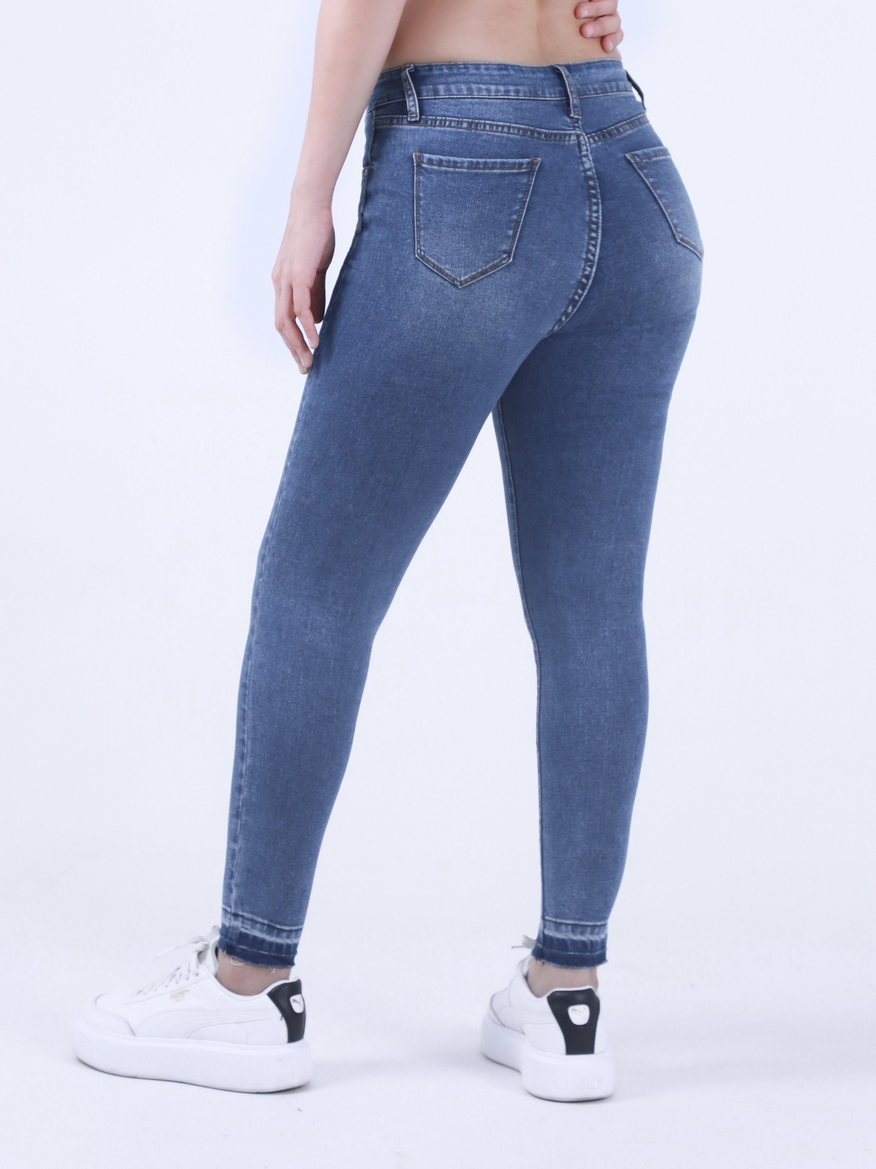 Plus Size Casual Jeans Women's Plus Solid Button Fly Medium - Temu