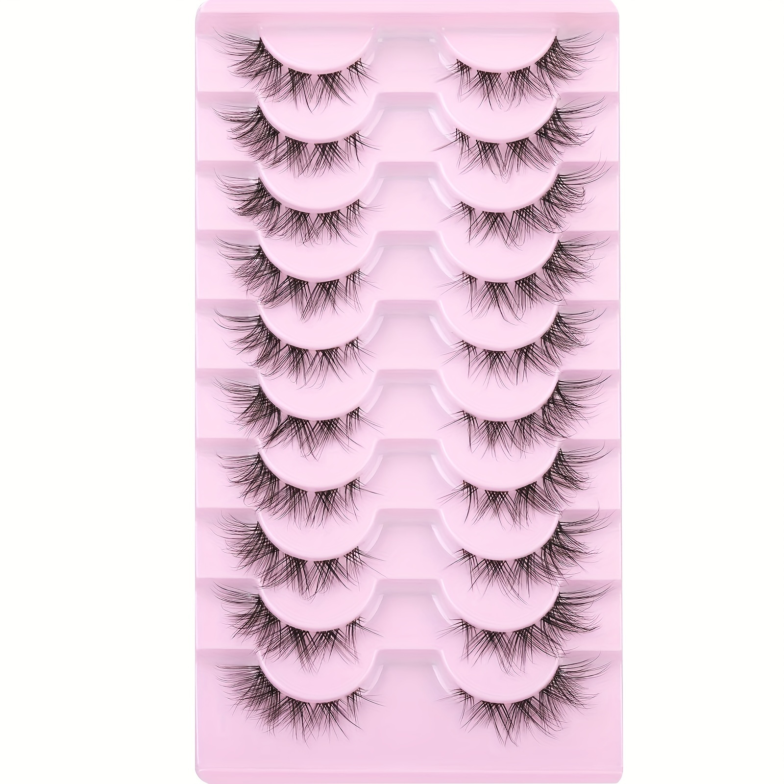 Temu Cluster Lashes Natural Look Wispy Manga Eyelash Extensions Strip Cat  Eye Lashes With Transparent Stem Short Anime Korean Makeup False Eyelashes  10 Pairs, Quick & Secure Online Checkout