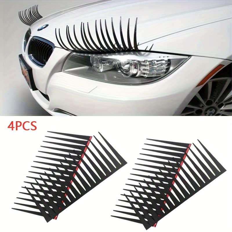 2pcs/4pcs Car Eyelash Stickers, Headlight Eyelash Decals, Cute False Eyelash Car Stickers, Eyelash Car Decoration