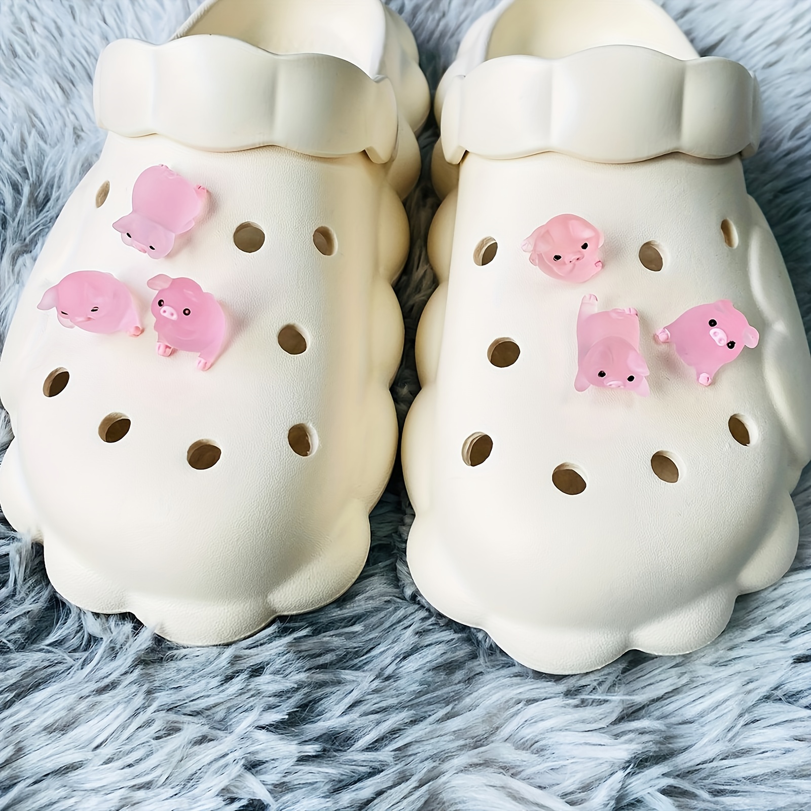 3d Shoe Charms Set Cute Transparent Resin Bear Cloud - Temu