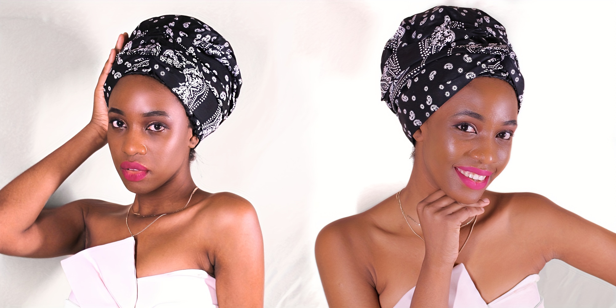 Turbante A Spirale Metallizzato Donna – Copricapo Stile Africano – ELEGANTE In Oro, Verde, Bordeaux, Blu