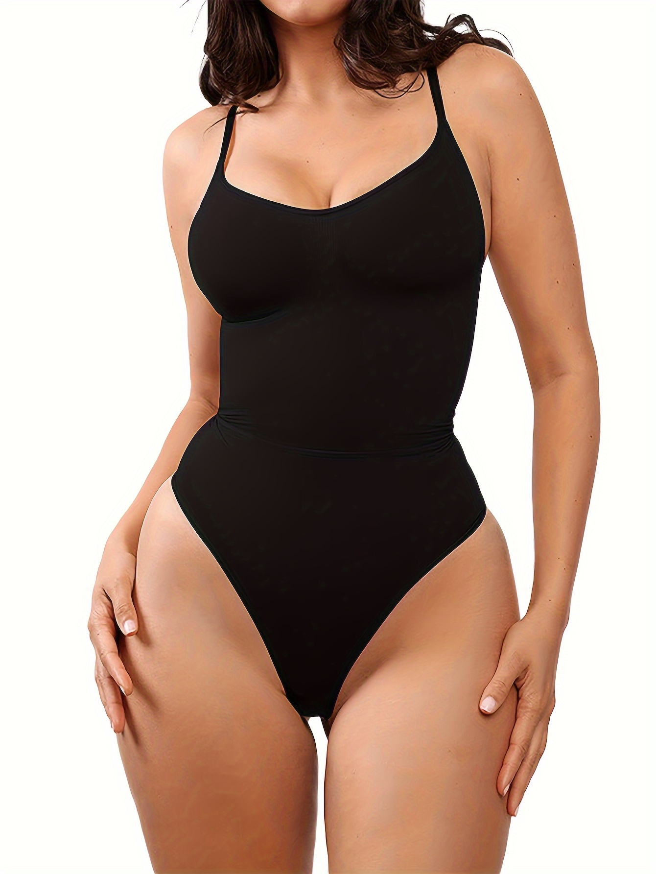 Plus Size Simple Shapewear Bodysuit, Women's Plus Solid Seamless Tummy  Control Backless Elastic Slimming Bodysuit, Don't Miss These Great Deals