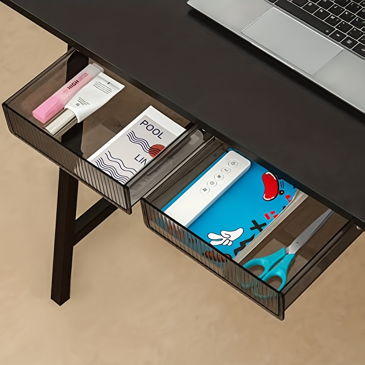 Hidden Under Table Desk Drawer Storage Organizer Self - Temu