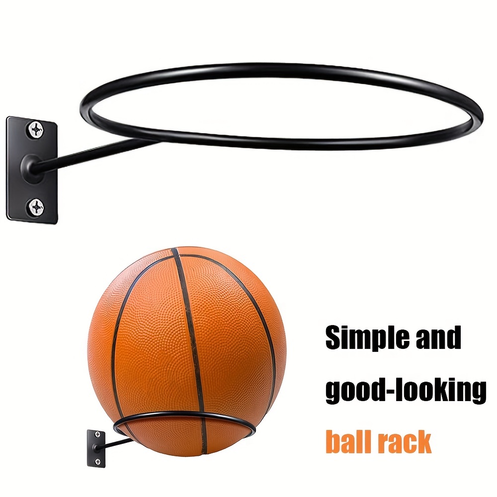  CLISPEED Soportes de bolas montados en la pared para  baloncesto, fútbol, voleibol, pelota de ejercicio (negro, 2 unidades) :  Deportes y Actividades al Aire Libre