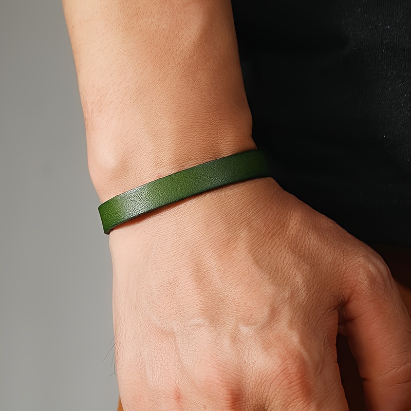 TEMU Trendy New Minimalist Retro Multicolor Adjustable Leather Bracelet, A Fashionable Accessory For Men