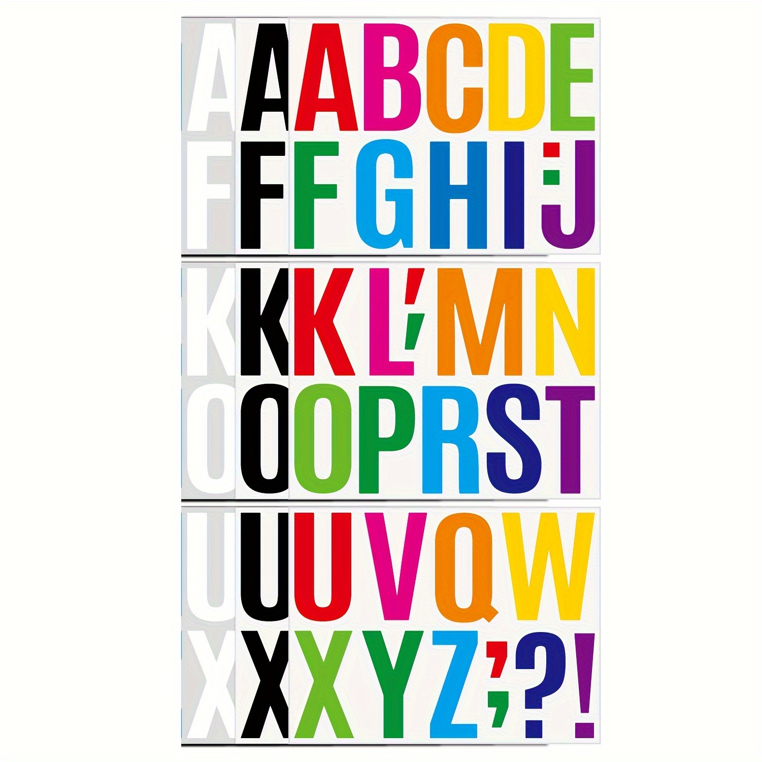 Colorful/white/black Letter Stickers Large Size Assorted Varieties