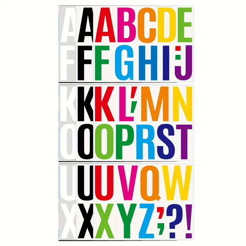 Colorful/white/black Letter Stickers Large Size Assorted Varieties  Self-adhesive Waterproof Bulletin Board Classroom Mailbox Decorative Letter  Stickers - Temu United Arab Emirates