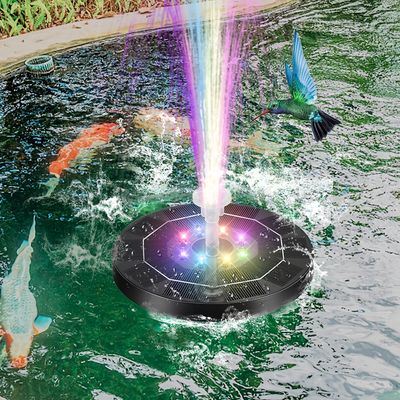 1pc solar bird bath fountain pumps for gardens ponds swimming pools fish tanks outdoor and aquariums equipped with colored lights and storage batteries spray water at night