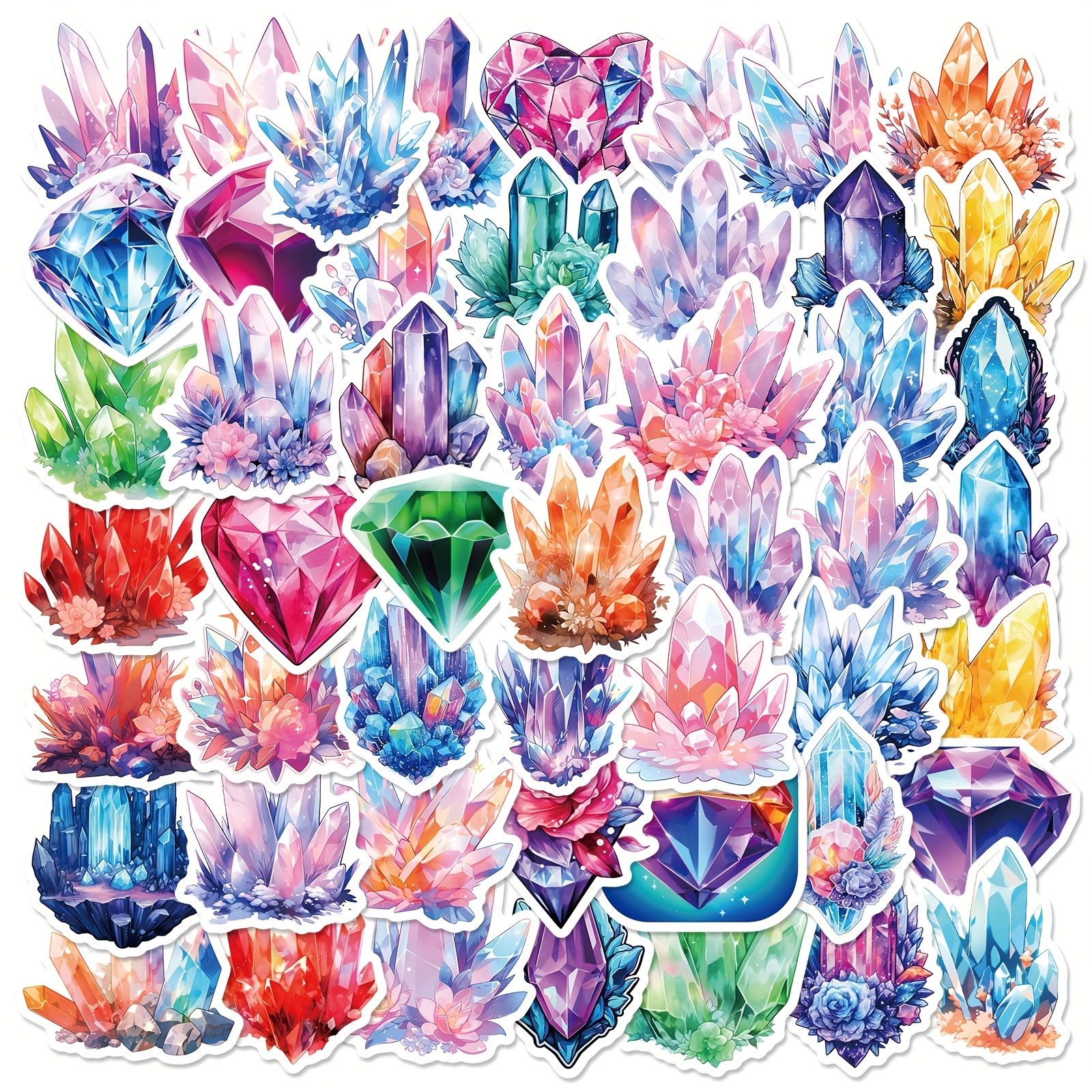 Crystal Stickers Pack Aesthetic Vinyl Gem Stickers For - Temu