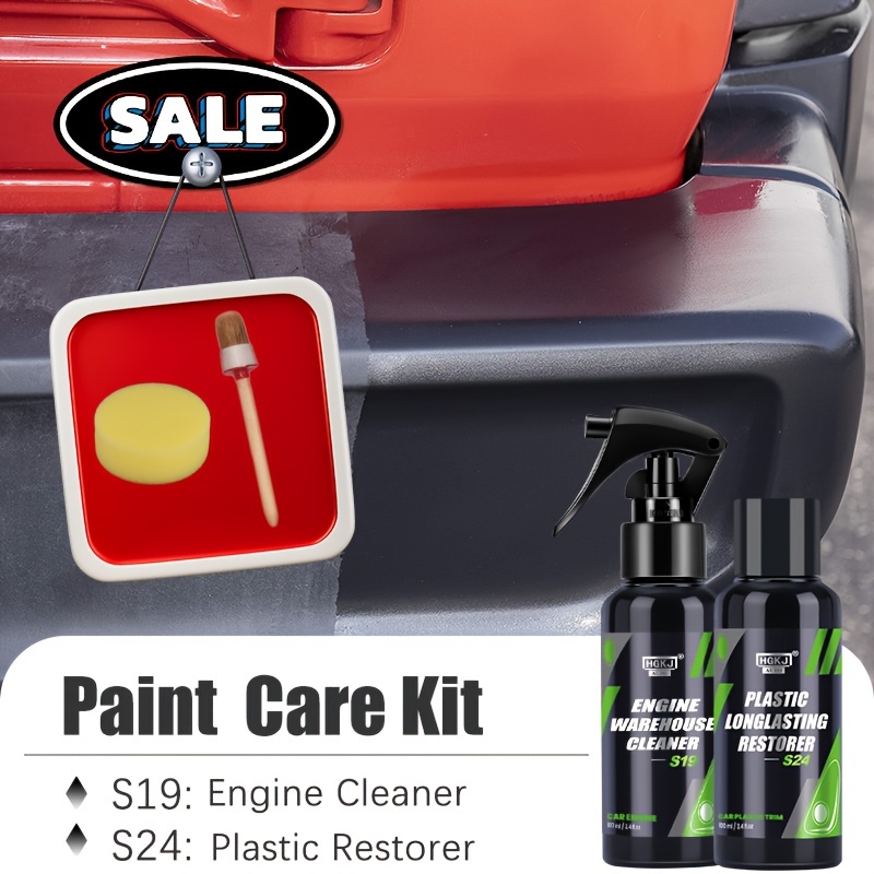 Plastic Refreshing Coating Kit Waterproof Refurbish Cleaning Cleaner with  Sponge Brush and Wipe for Automotive Interior Cleaning