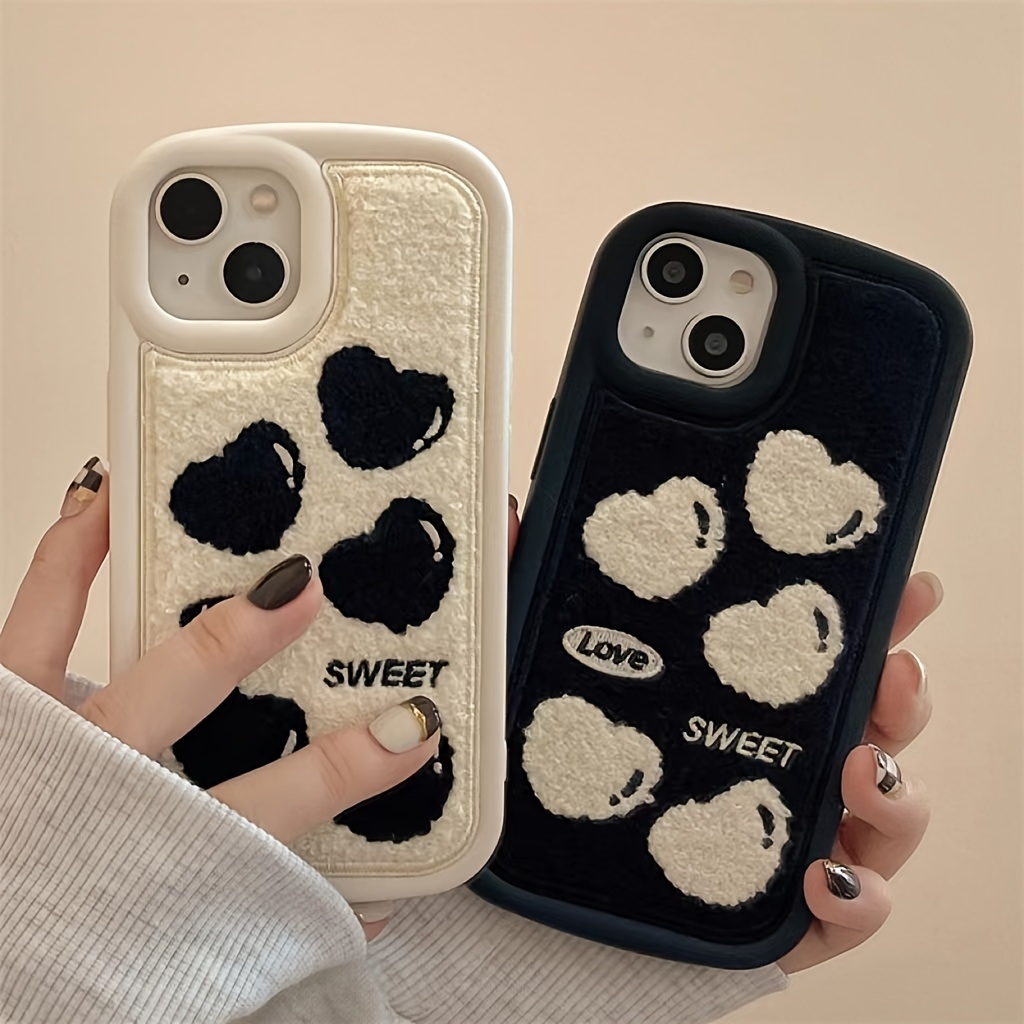 Sweet stripe checkerboard lucky Love art lens Phone Case For iPhone 14 13  11 12 Pro Max Xr Xs Max X 7 8 14 Plus case Cute Cover