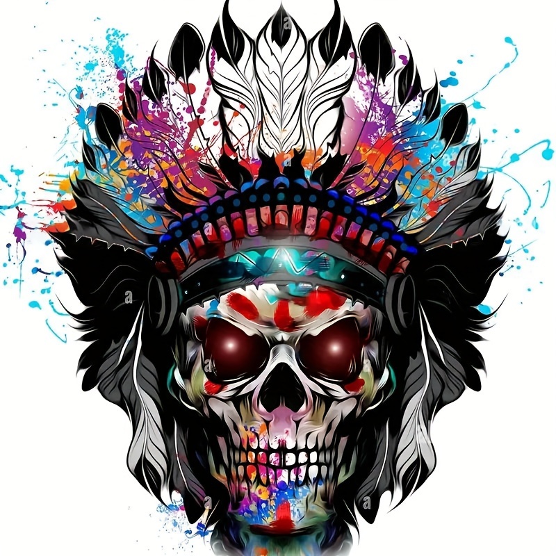 5d Diy Diamond Painting For Adults And Beginners Skull And - Temu