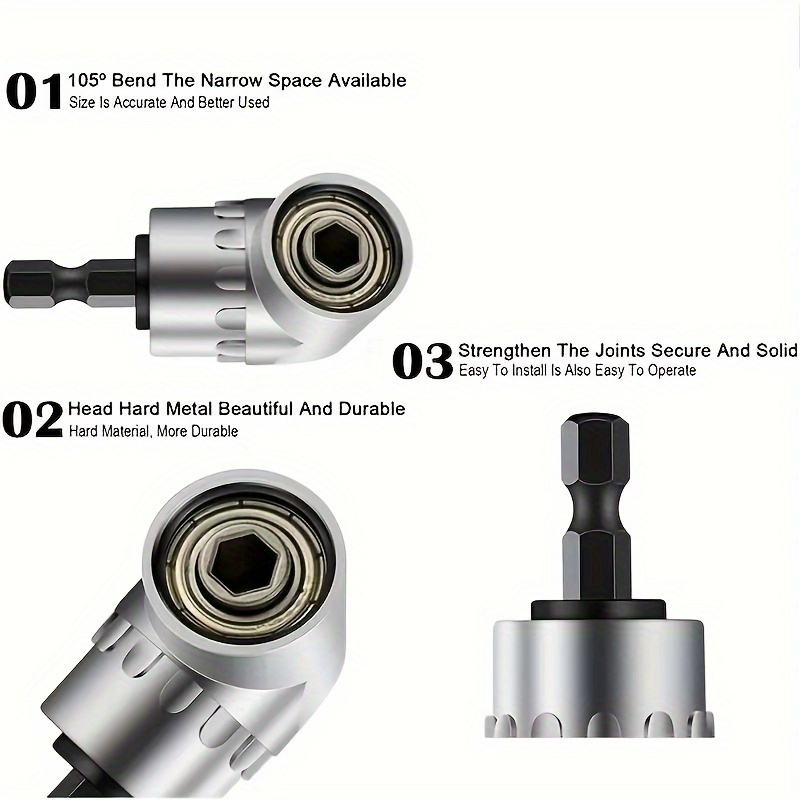 1pc Tool Accessories Screw Head 105 Degree Bending Tool Drill Accessories Extension Compatible with Electric Drill