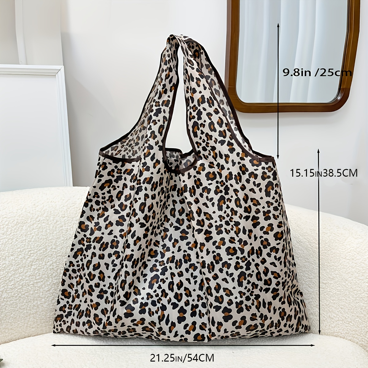 Large Leopard Print Canvas Bag  Animal Print Leopard Tote Bags