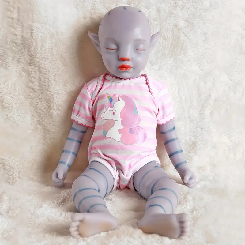 Poupée bébé Reborn en Silicone 18.5 pouces poupée Boby bleue