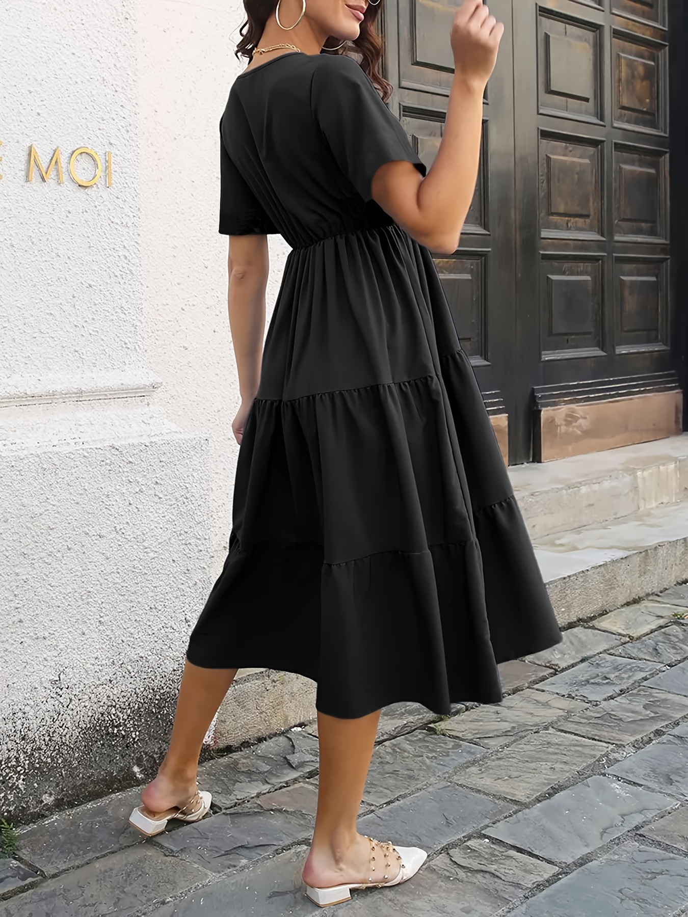 Shop A-LINE SHORT-SLEEVED SHIRT DRESS online