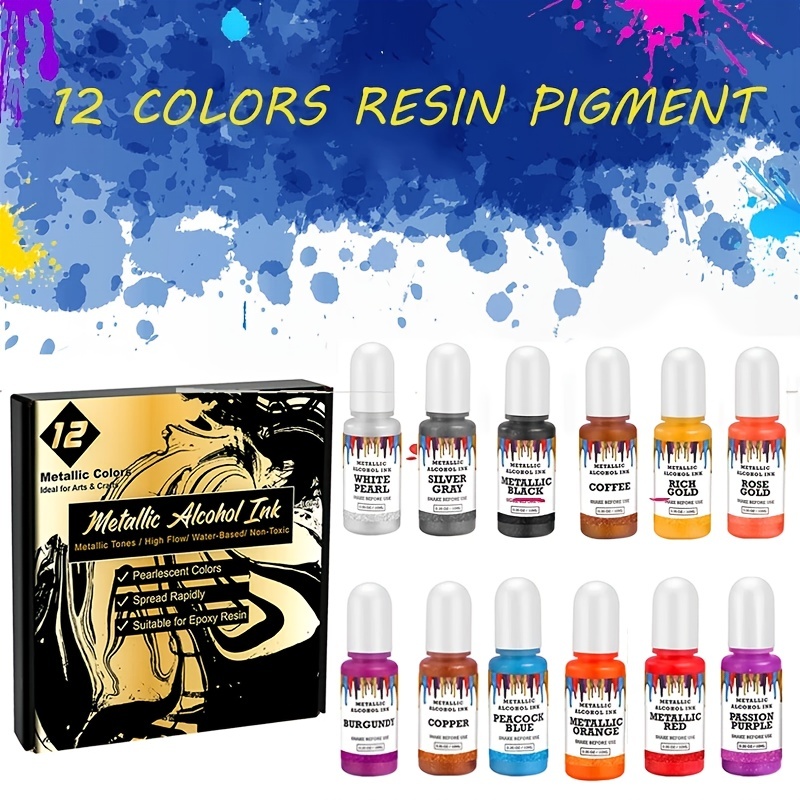 Art Ink Alcohol Resin Pigment Set: Create Unique Diy Jewelry - Temu