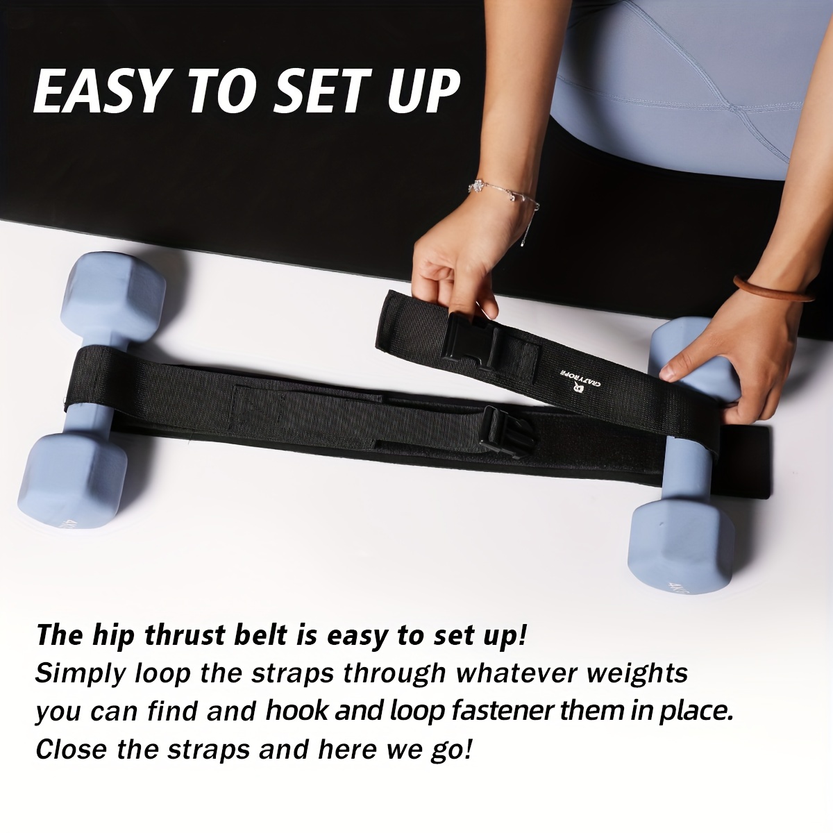  KUZARO Cinturón de empuje de cadera, equipo de entrenamiento de  glúteos para uso con mancuernas, almohadilla antideslizante para cinturón  de cadera para empujes de cadera, puente de glúteos, : Deportes y