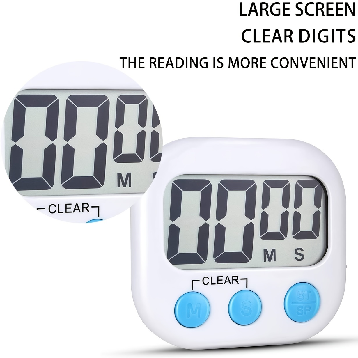 Digital Kitchen Timer: Loud Alarm, Magnetic Wall Mount