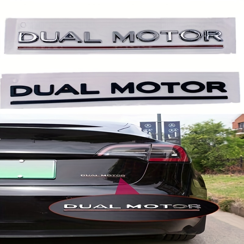 Dual Motor Emblem Letters Badge Sticker Compatible For Tesla Model 3 Y X S