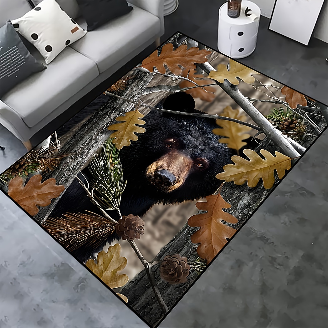 Vintage Black Bear Pattern Floor Mat, Lightweight Non-slip Waterproof And  Stain-proof Mat, Suitable For Living Room, Bedroom, Machine Washable,  Indoor And Outdoor Available, Home Decor, Room Decor, Area Rugs - Temu