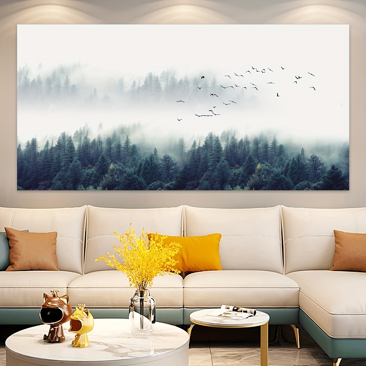 Lienzo decorativo para pared de sala de estar, dormitorio, decoración de  pared de árbol, para decoración del hogar, arte de la mañana con luz