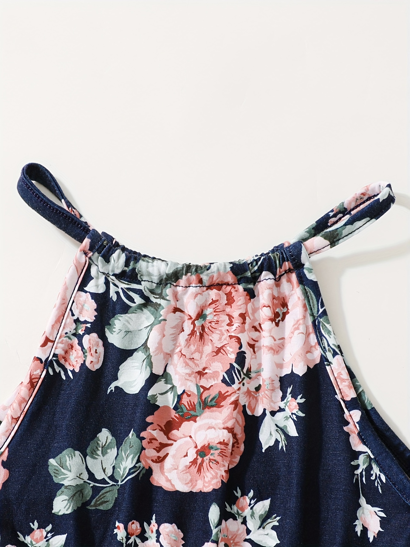 Girls Tie Dye Allover Print Halter Romper Jumpsuit