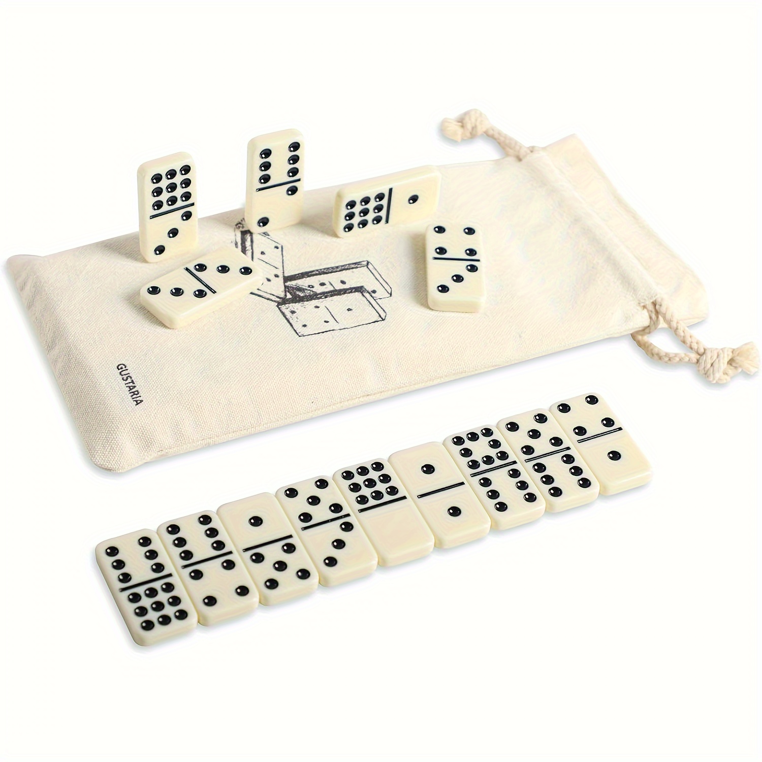 Juego de dominó para adultos – Juego de dominó de tamaño de viaje de 28  azulejos para familias y niños de 9 a más – Juego de dominó doble de seis