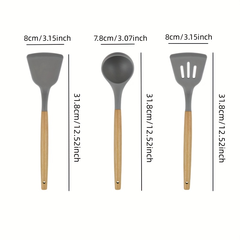 Tala - 2 mini spatules en silicone - manche en bois - 1x large 1x avant  étroit 